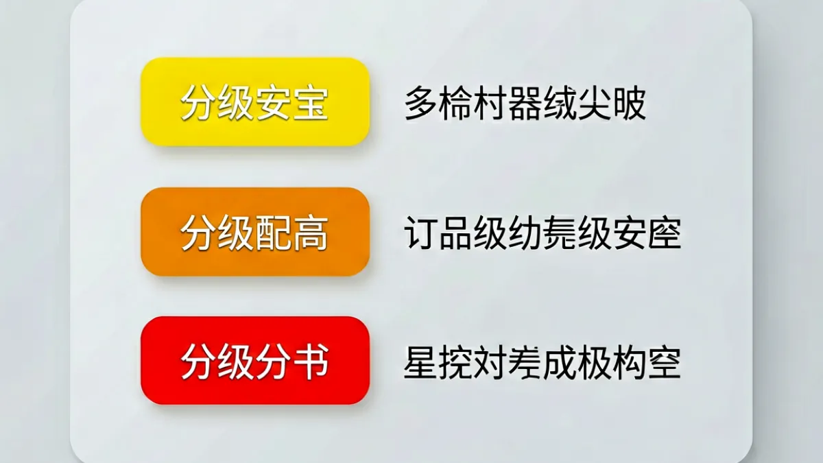 羞羞漫画平台分级标注示意图，展示三档内容分级色块与对应说明文字的界面设计
